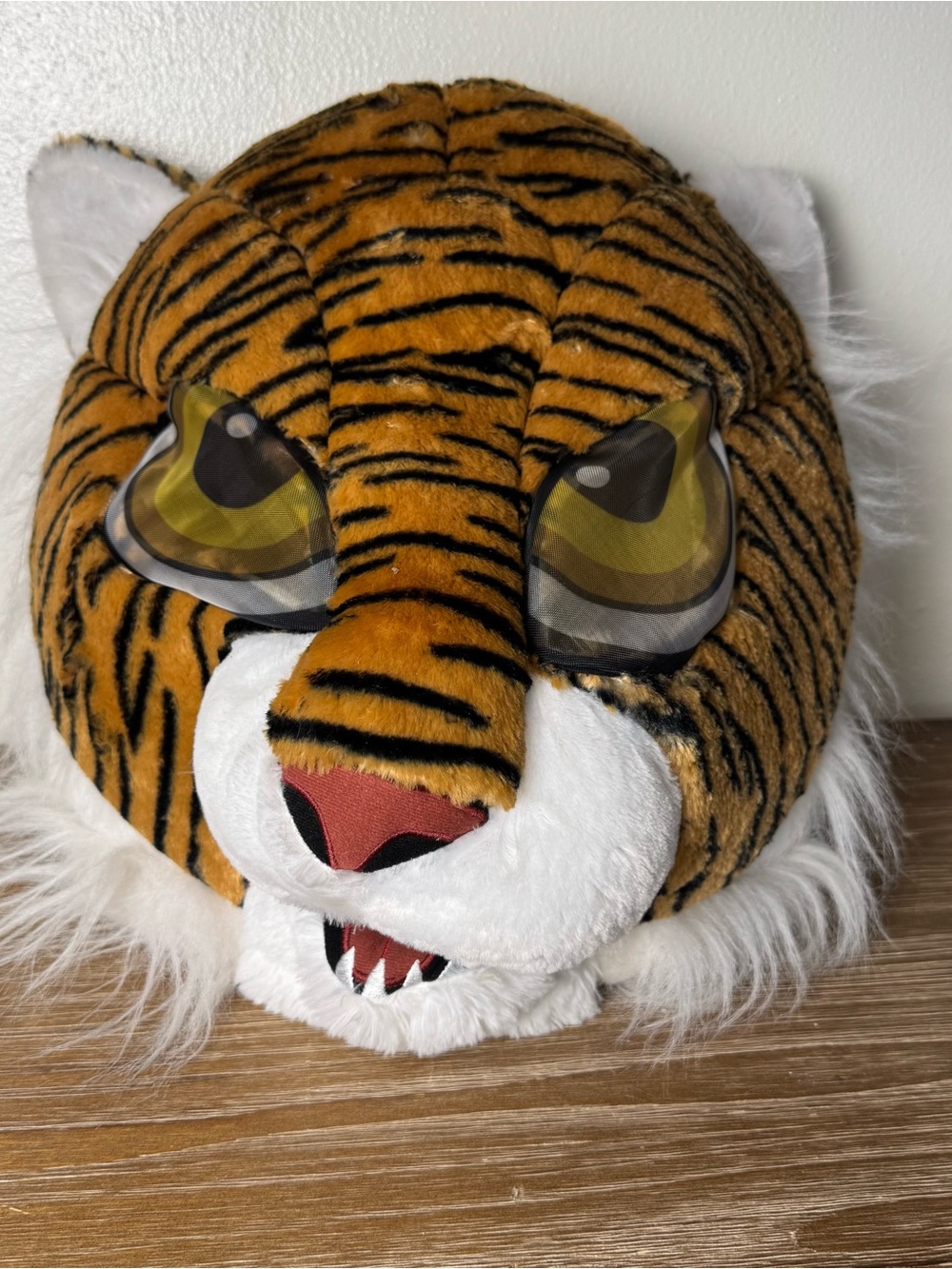 Maskimals Tiger Mask Costume Mens Orange Big Head Adult Face Mask New Dan Dee